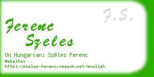 ferenc szeles business card