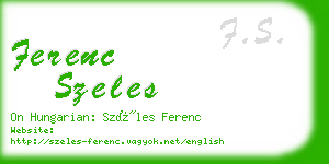 ferenc szeles business card